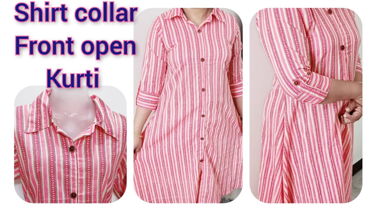 middle cut kurti design, कुर्ती डिजाइन, Front Slit Kurti Cutting And  Stitching, open slit kurti - YouTube